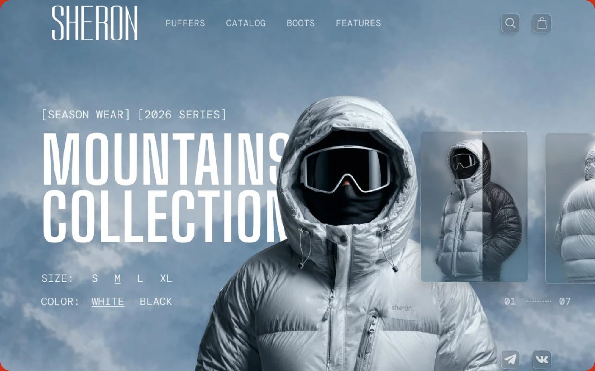 Sheron store concept, hero screen